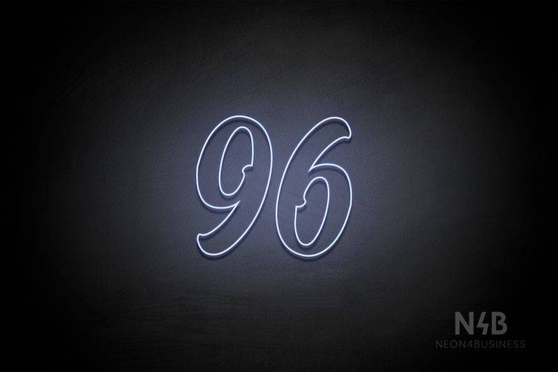 Number "96" (Charming font) - LED neon sign