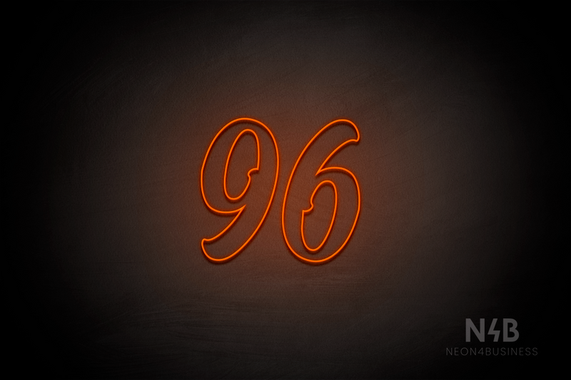 Number "96" (Charming font) - LED neon sign