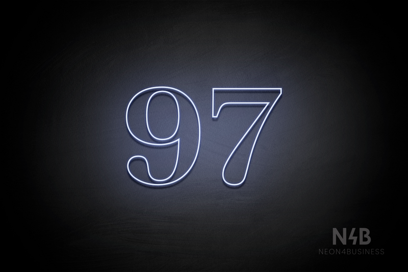 Number "97" (World font) - LED neon sign