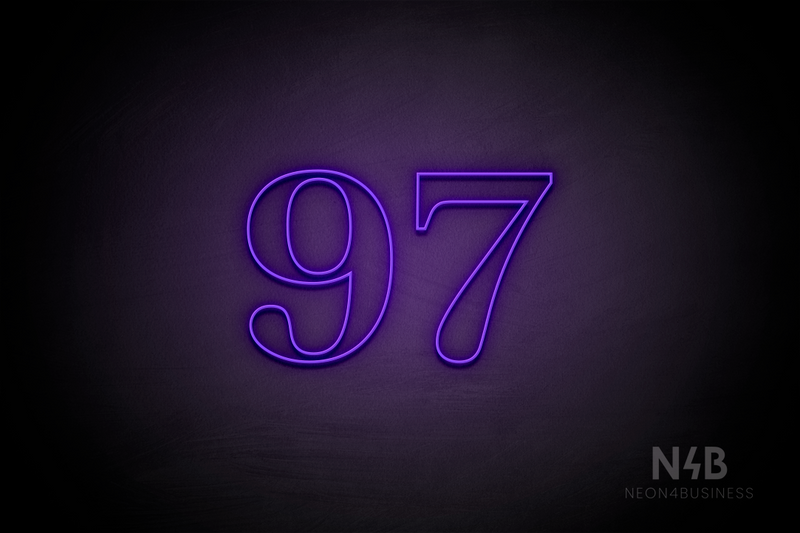 Number "97" (World font) - LED neon sign