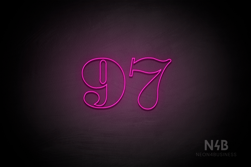 Number "97" (Bodoni Libre font) - LED neon sign