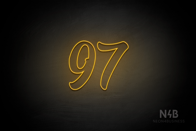 Number "97" (Charming font) - LED neon sign