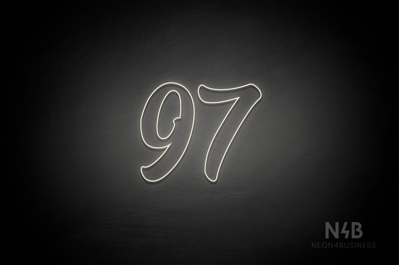Number "97" (Charming font) - LED neon sign