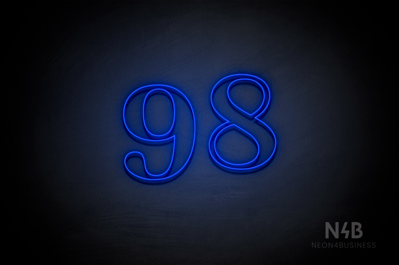 Number "98" (World font) - LED neon sign