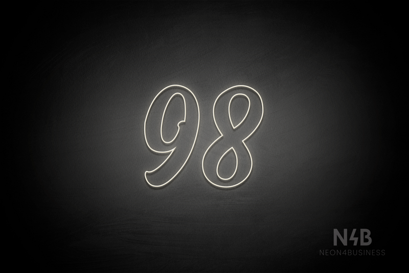 Number "98" (Charming font) - LED neon sign