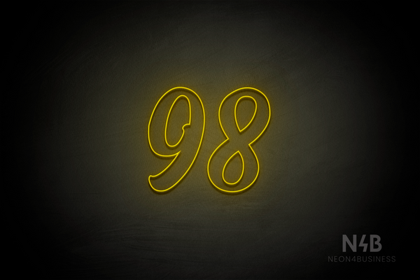 Number "98" (Charming font) - LED neon sign