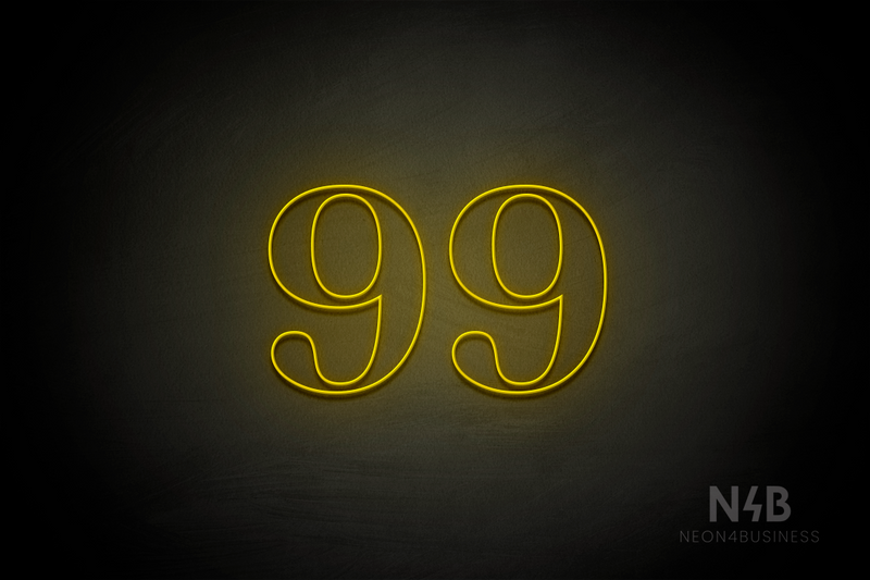 Number "99" (World font) - LED neon sign