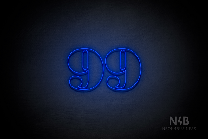 Number "99" (Bodoni Libre font) - LED neon sign
