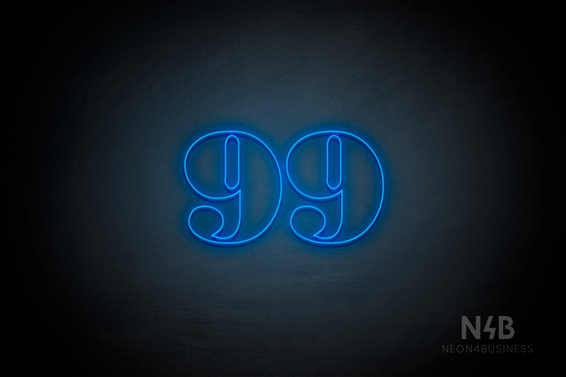 Number "99" (Bodoni Libre font) - LED neon sign