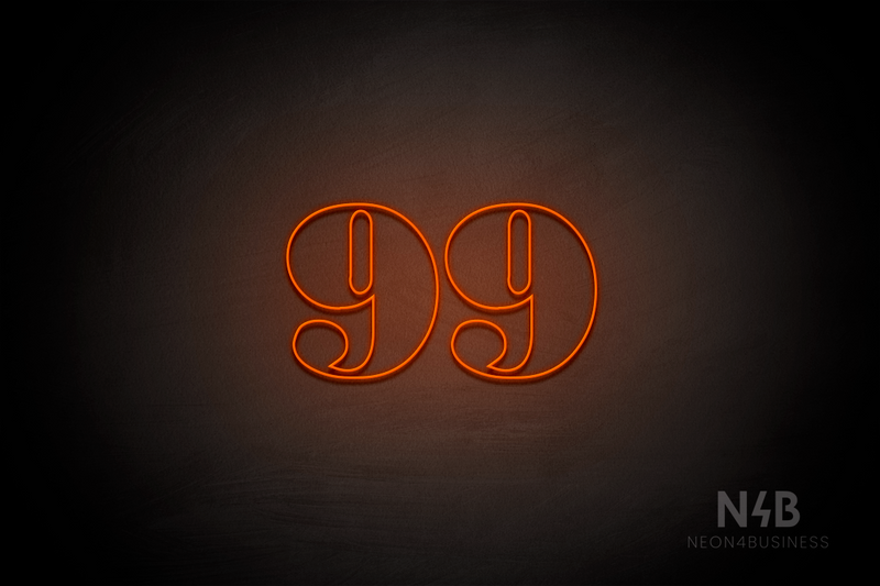 Number "99" (Bodoni Libre font) - LED neon sign