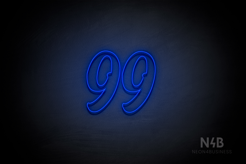 Number "99" (Charming font) - LED neon sign
