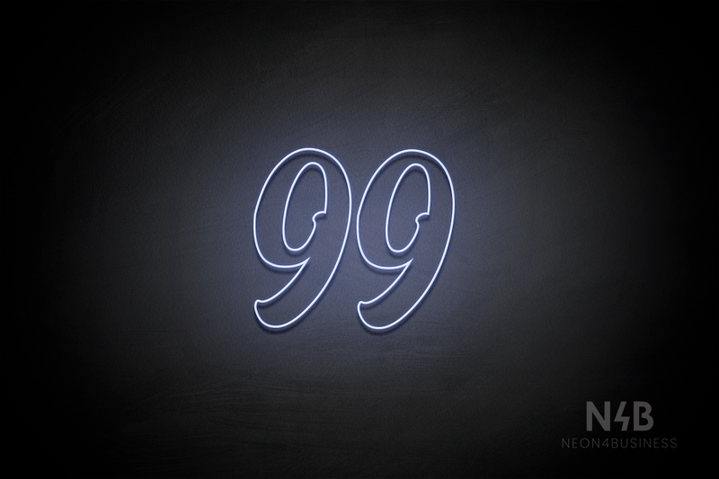 Number "99" (Charming font) - LED neon sign