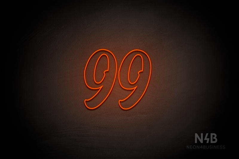 Number "99" (Charming font) - LED neon sign