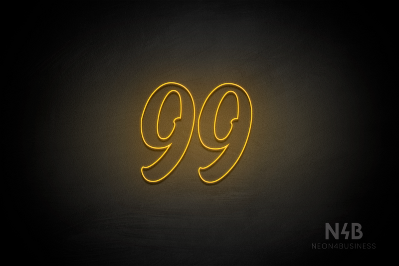 Number "99" (Charming font) - LED neon sign