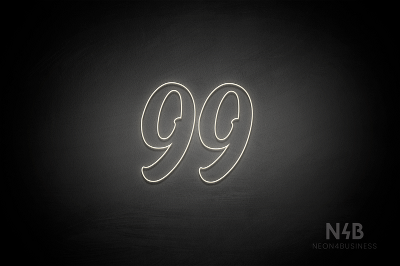 Number "99" (Charming font) - LED neon sign