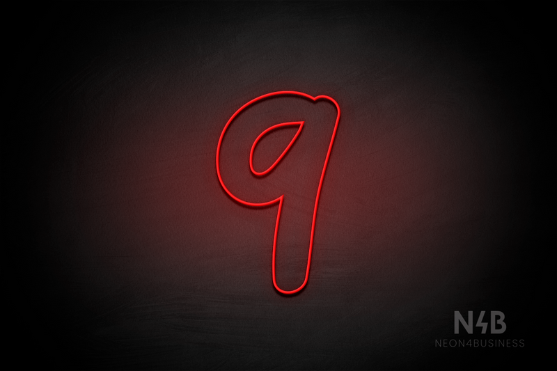 Number "9" (Queen font) - LED neon sign