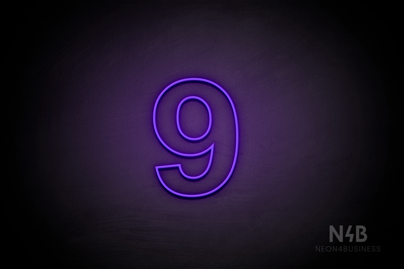 Number "9" (Arial font) - LED neon sign