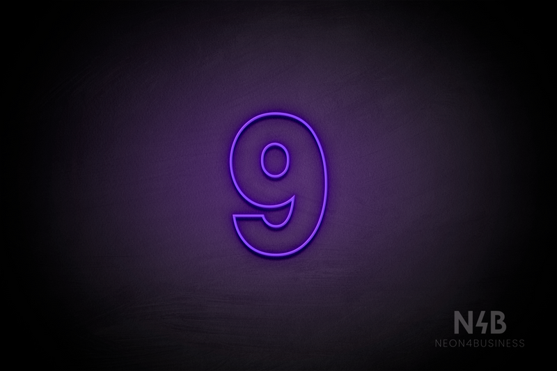 Number "9" (Roletta font) - LED neon sign