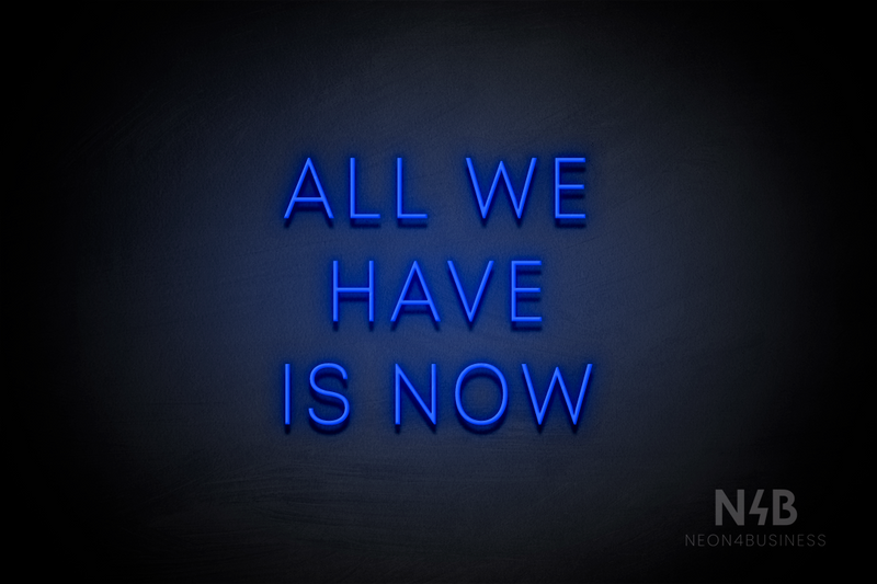 "ALL WE HAVE IS NOW" (Benafor font) - LED neon sign