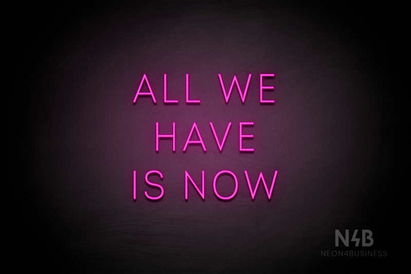 "ALL WE HAVE IS NOW" (Benafor font) - LED neon sign