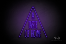 "A TASTE OF HOME" (Dragons font) - LED neon sign