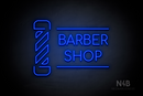 "BARBER SHOP" barber pole (Cooper font) - LED neon sign