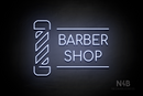 "BARBER SHOP" barber pole (Cooper font) - LED neon sign