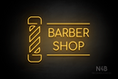 "BARBER SHOP" barber pole (Cooper font) - LED neon sign