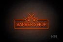 "BARBER SHOP" scissors sign (Cooper font) - LED neon sign