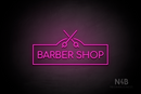 "BARBER SHOP" scissors sign (Cooper font) - LED neon sign
