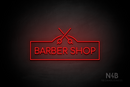 "BARBER SHOP" scissors sign (Cooper font) - LED neon sign