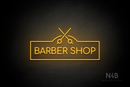 "BARBER SHOP" scissors sign (Cooper font) - LED neon sign