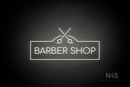 "BARBER SHOP" scissors sign (Cooper font) - LED neon sign