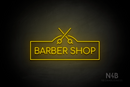 "BARBER SHOP" scissors sign (Cooper font) - LED neon sign