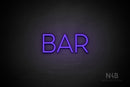 "BAR" (Sunny Day font) - LED neon sign