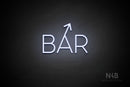 "BAR" (right up tilted arrow, Sunny Day font) - LED neon sign