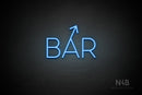 "BAR" (right up tilted arrow, Sunny Day font) - LED neon sign