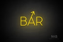 "BAR" (right up tilted arrow, Sunny Day font) - LED neon sign