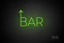 "BAR" (up arrow, Sunny Day font) - LED neon sign