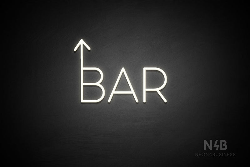 "BAR" (up arrow, Sunny Day font) - LED neon sign