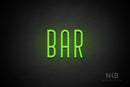 "BAR" (Benjollen font) - LED neon sign