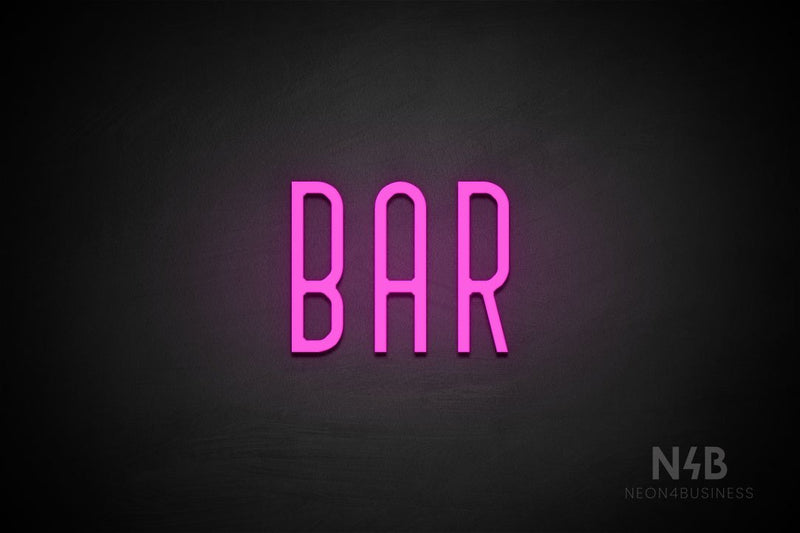 "BAR" (Benjollen font) - LED neon sign
