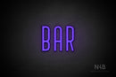 "BAR" (Benjollen font) - LED neon sign
