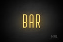 "BAR" (Benjollen font) - LED neon sign