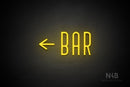 "BAR" (left arrow, Benjollen font) - LED neon sign