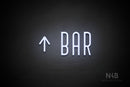 "BAR" (left up arrow, Benjollen font) - LED neon sign