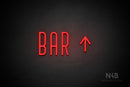 "BAR" (right up arrow, Benjollen font) - LED neon sign