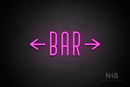 "BAR" (two sided arrow, Benjollen font) - LED neon sign