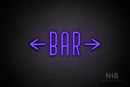 "BAR" (two sided arrow, Benjollen font) - LED neon sign
