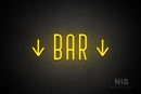 "BAR" (two sided down arrow, Benjollen font) - LED neon sign